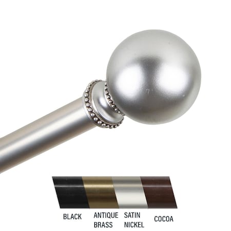 Central Design Julian 0.81 in. Curtain Rod, 48-84 in. - Satin Nickel CE436832
